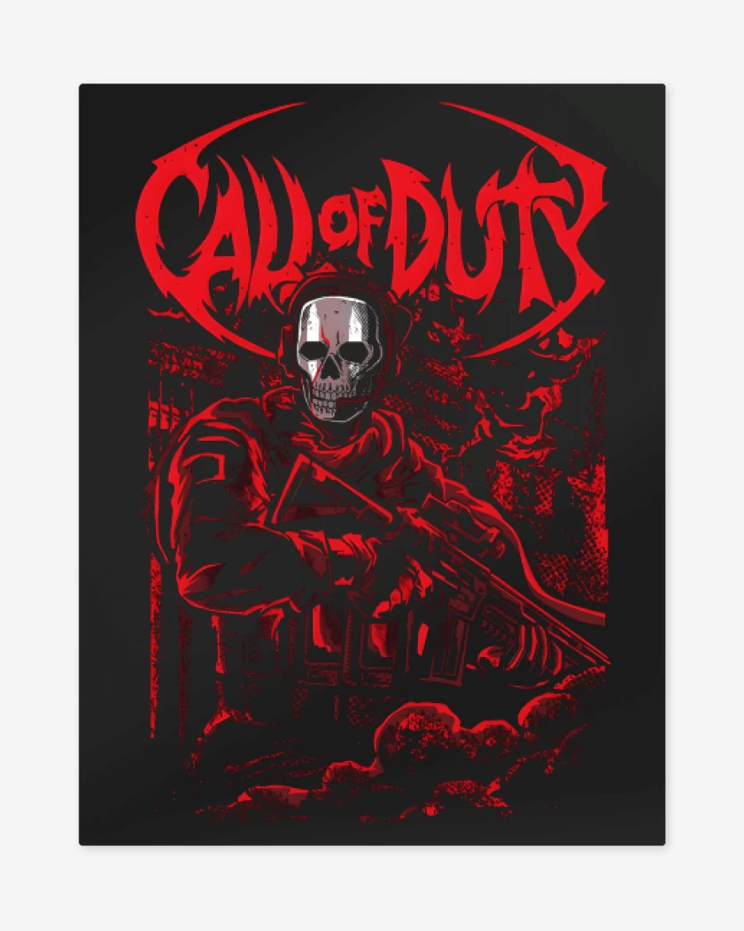 Print metalico Negro de Fantasma de Guerra
