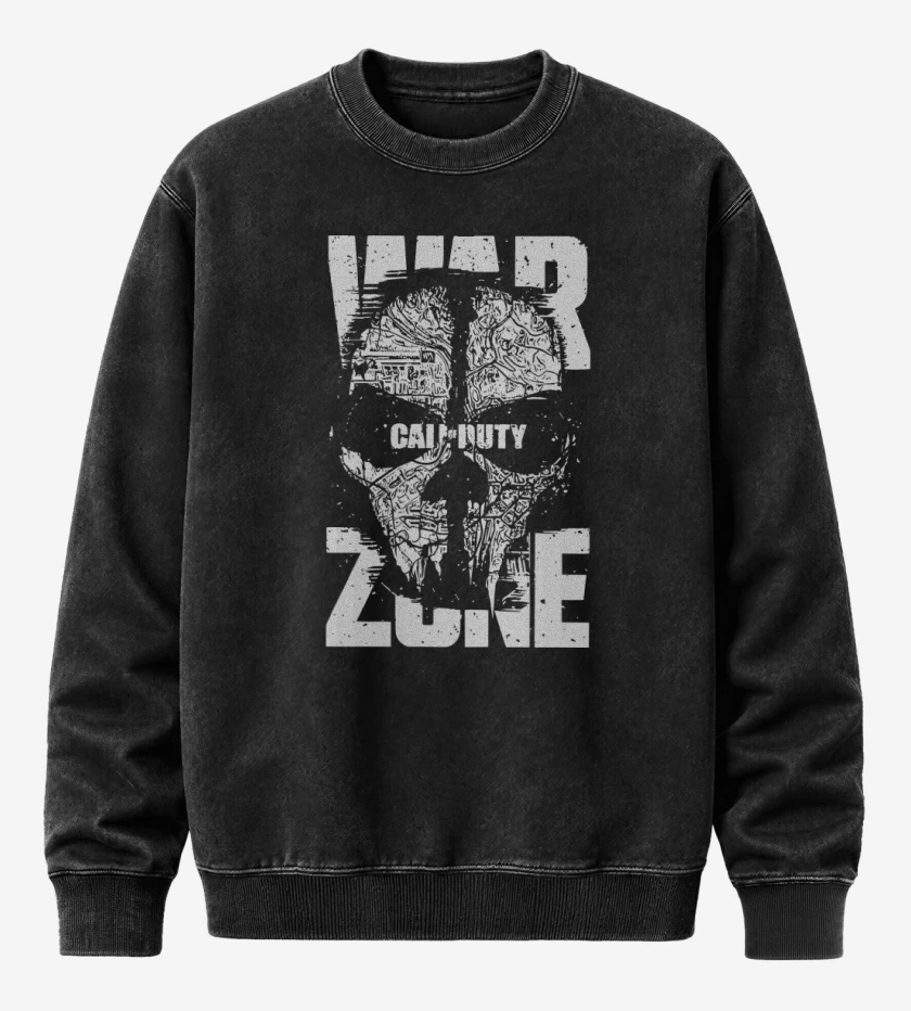Poleron Polo Acid Wash Negro de WarZone