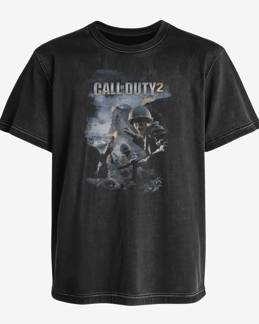 Polera desgastada Negro de COD II