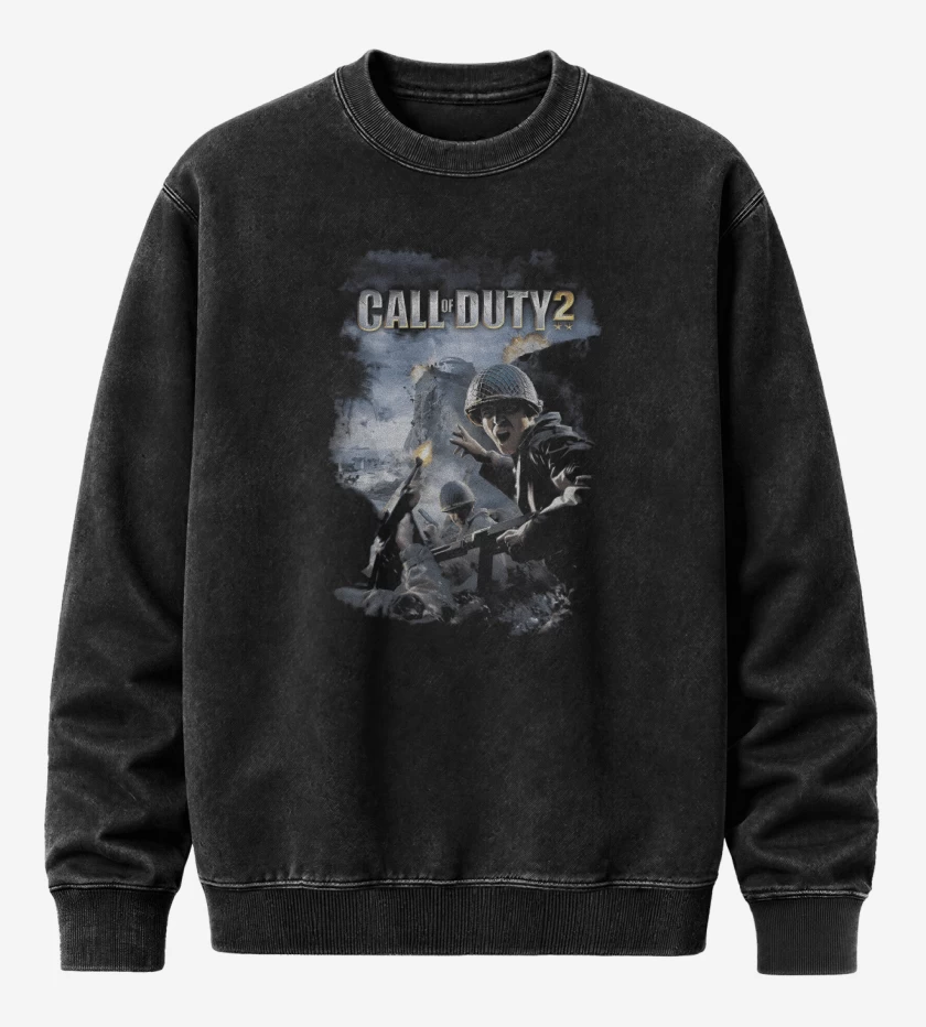 Poleron Polo Acid Wash Negro de COD II
