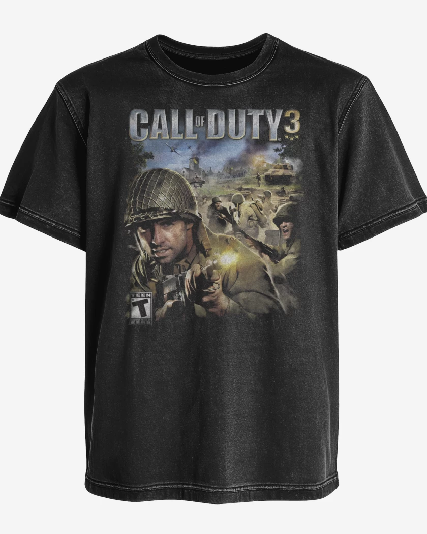 Polera desgastada Negro de COD III