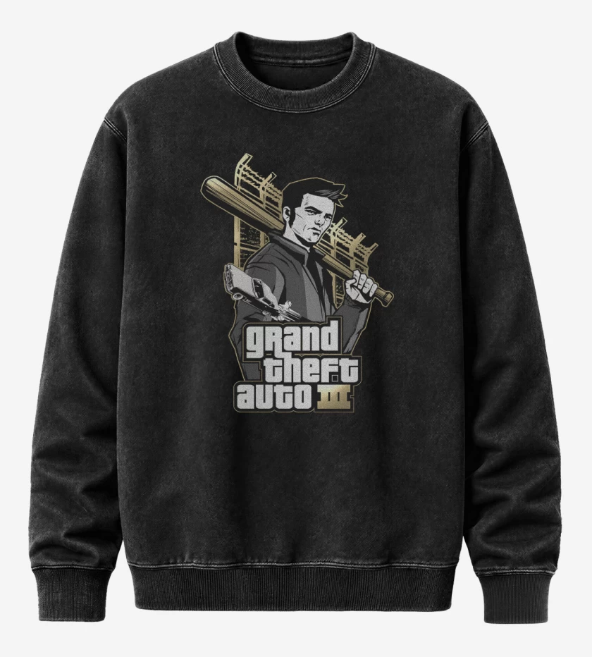Poleron Polo Acid Wash Negro de Claude Speed