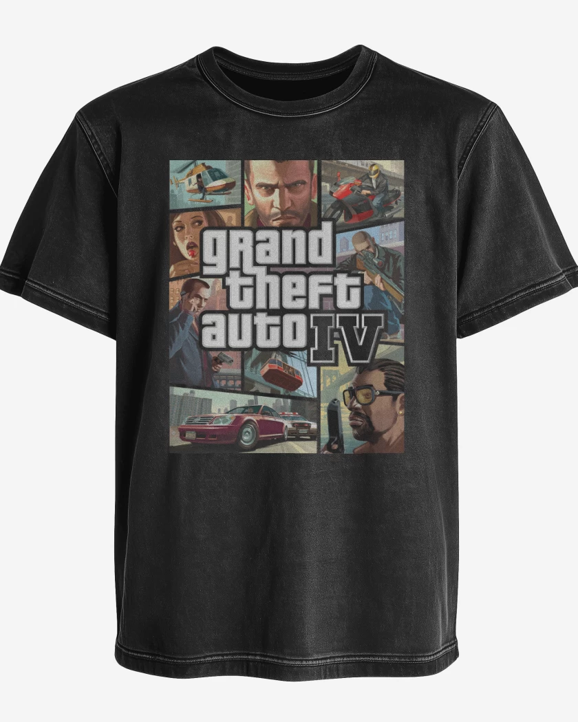 Polera desgastada Negro de GTA IV