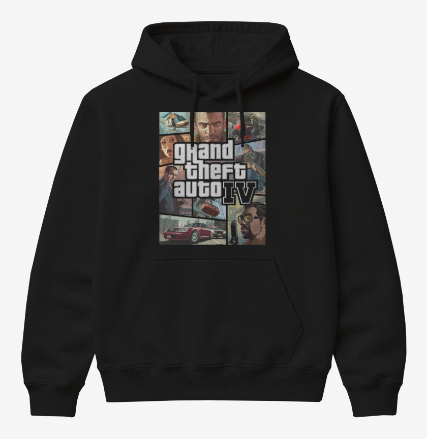 Poleron Canguro básico Negro de GTA IV