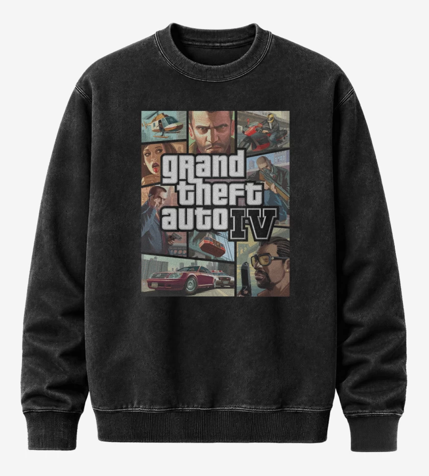 Poleron Polo Acid Wash Negro de GTA IV