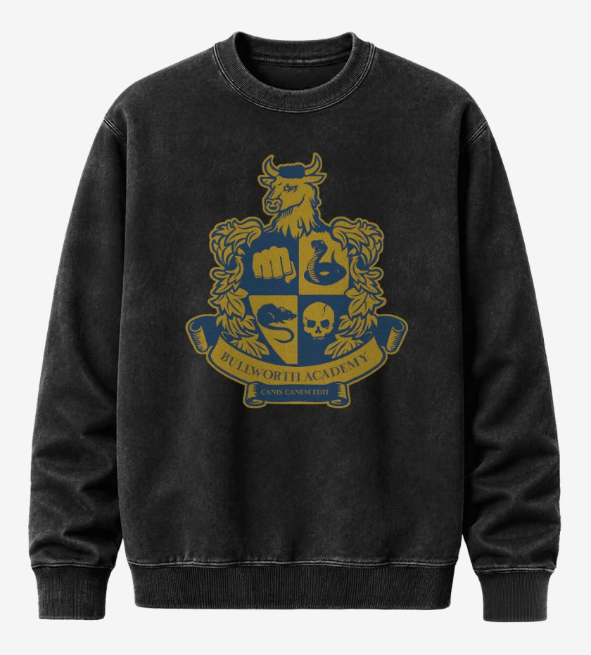 Poleron Polo Acid Wash Negro de Bullworth Academy