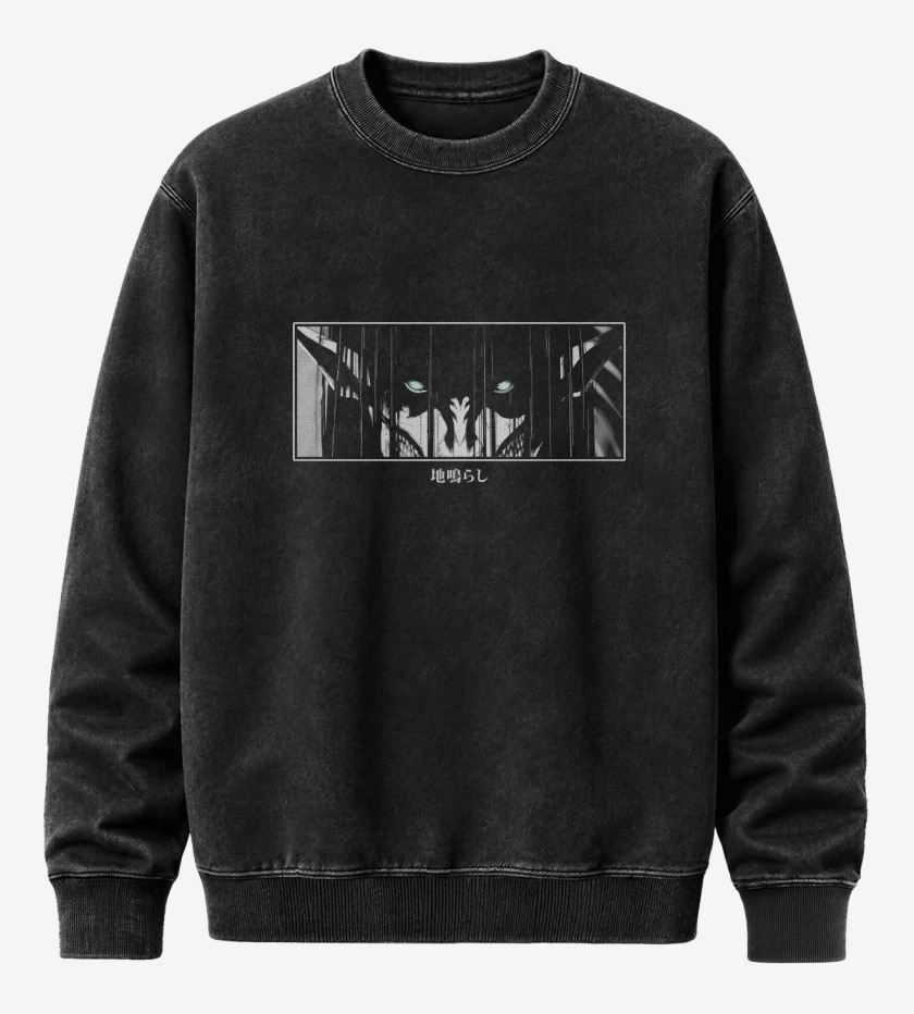 Poleron Polo Acid Wash Negro de Retumbar Eren