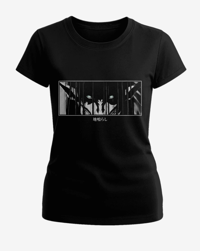 Polera de Mujer Negro de Retumbar Eren