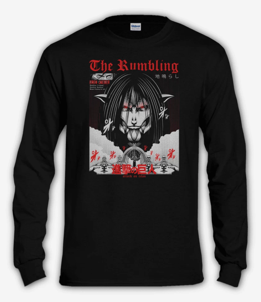 Polera manga larga Negro de The Rumbling Jaeger 