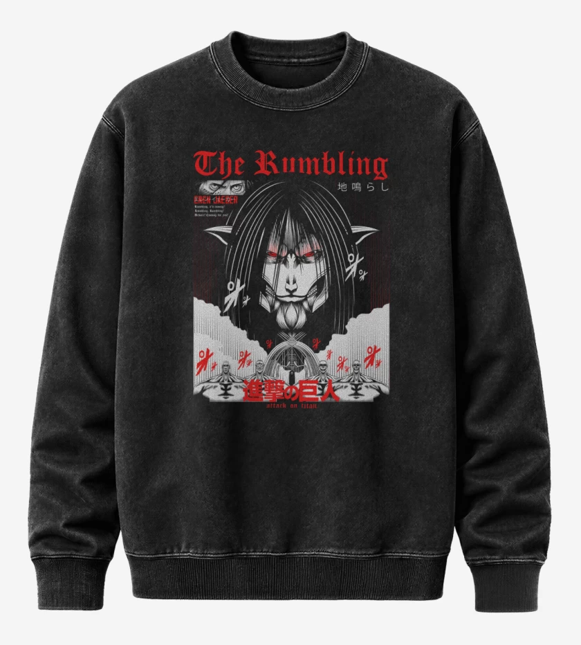Poleron Polo Acid Wash Negro de The Rumbling Jaeger 