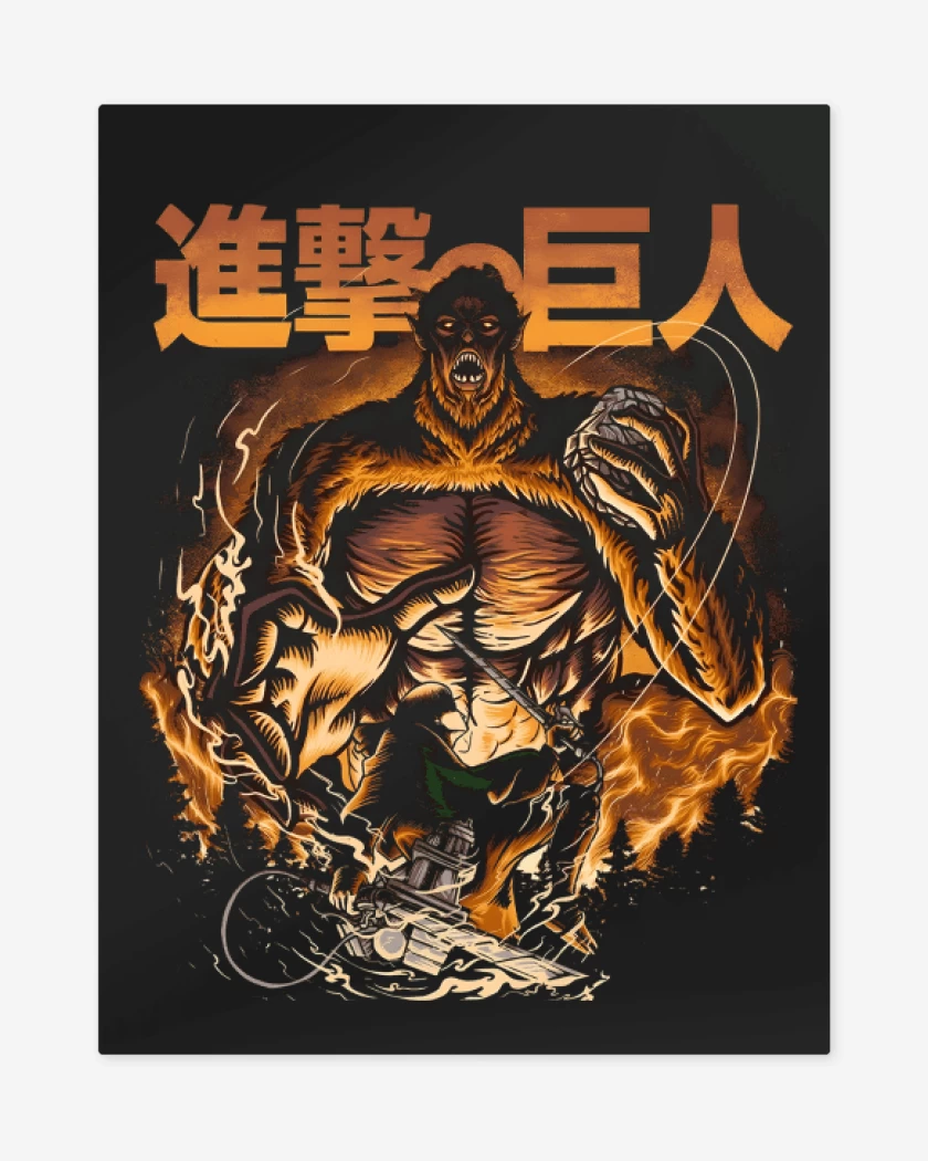 Print metalico Negro de Levi vs Bestia