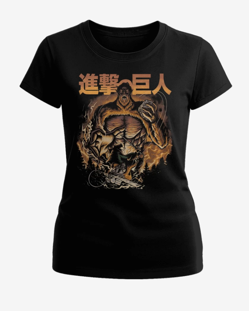 Polera de Mujer Negro de Levi vs Bestia