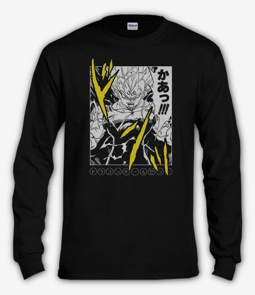 Polera manga larga Negro de Majin Saiyan