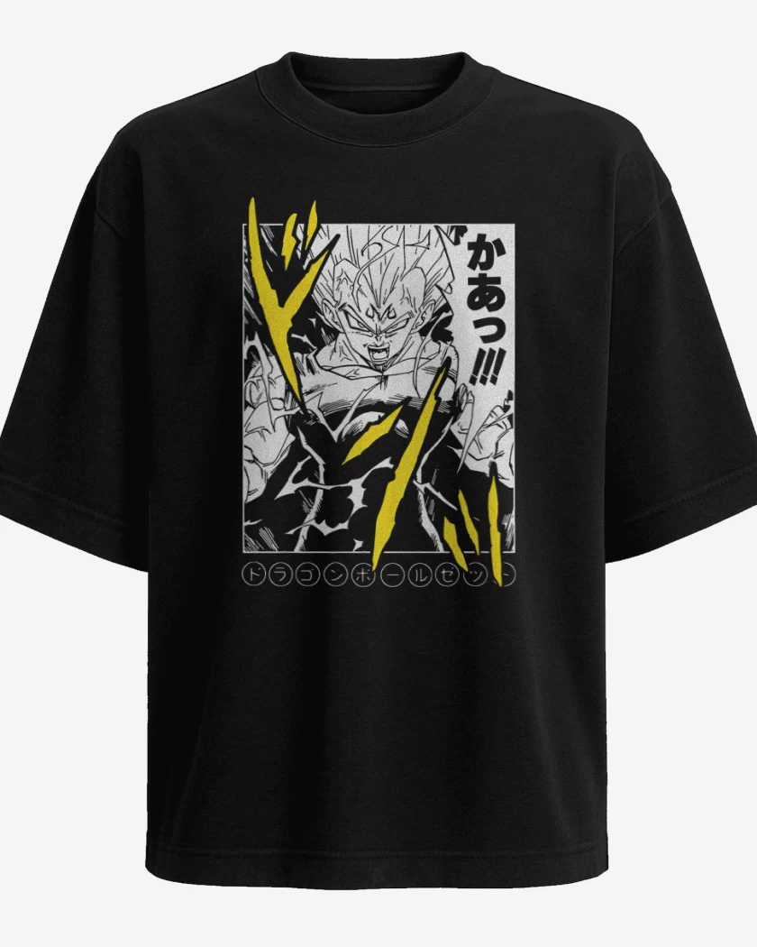 Polera Oversize Negro de Majin Saiyan