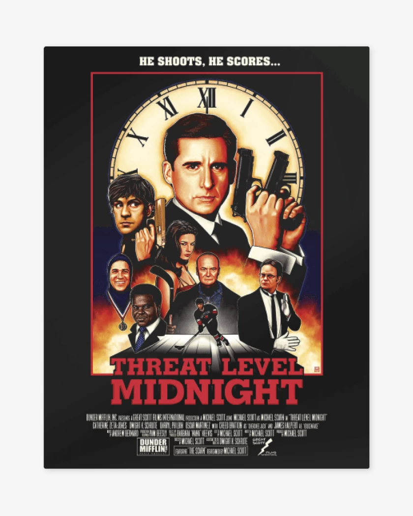 Print metalico Negro de Threat Level Midnight