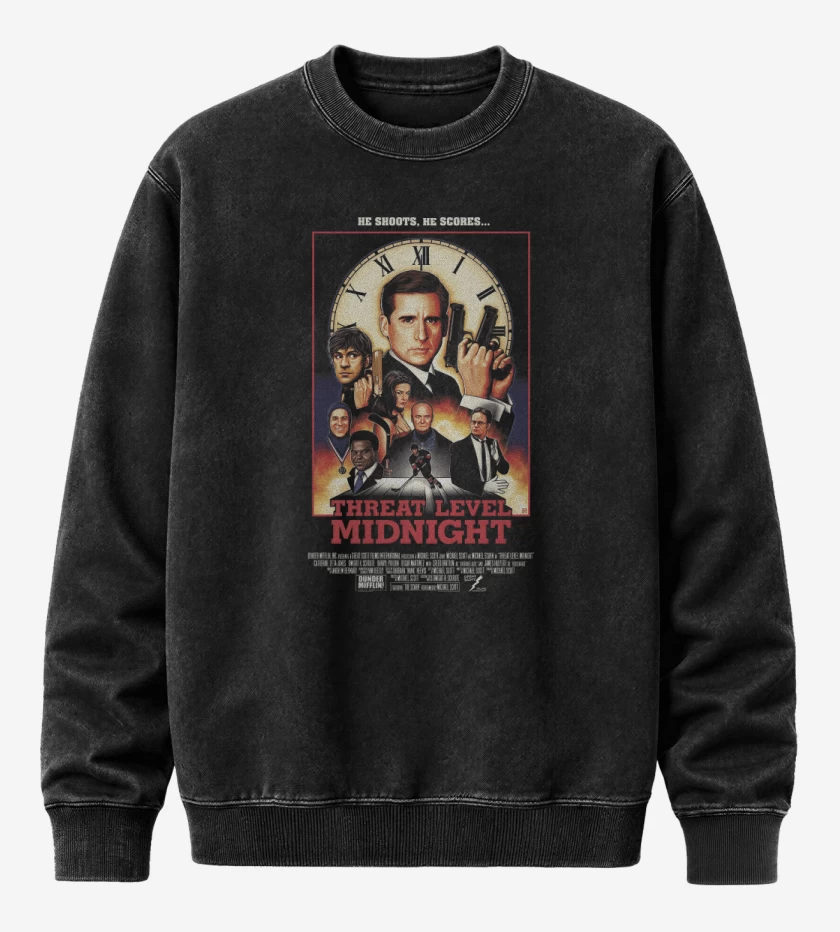 Poleron Polo Acid Wash Negro de Threat Level Midnight