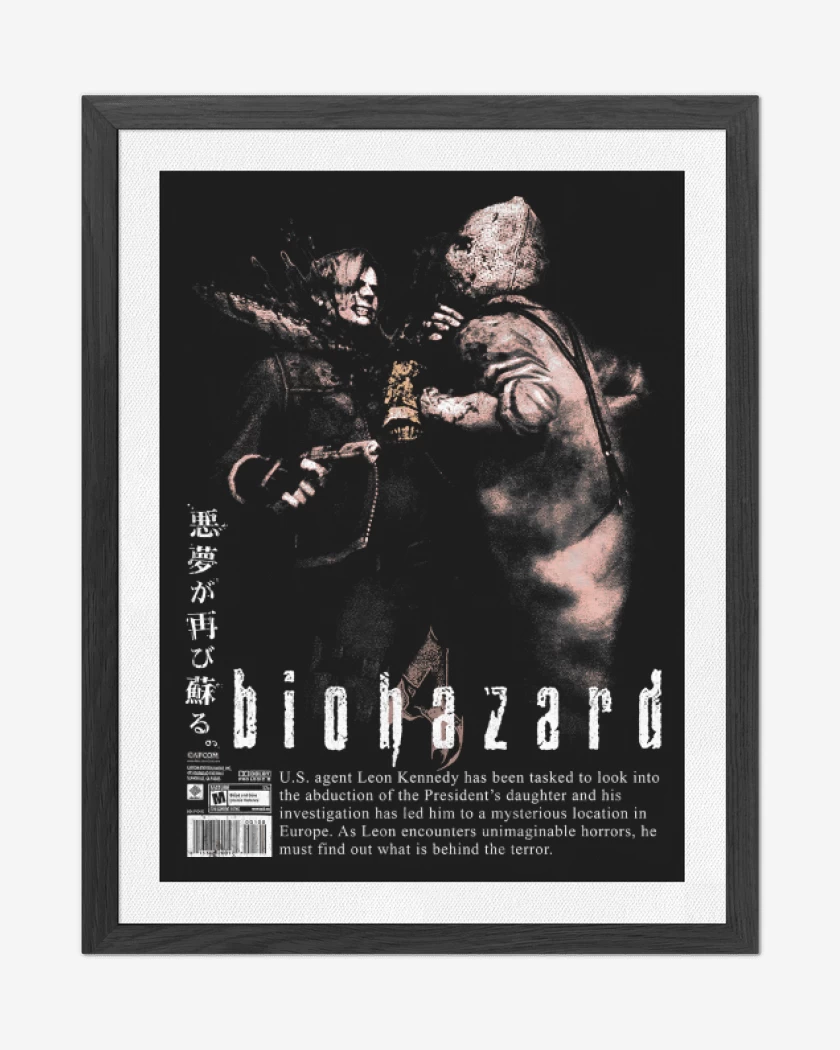 Cuadro decorativo Negro de Biohazard 4 