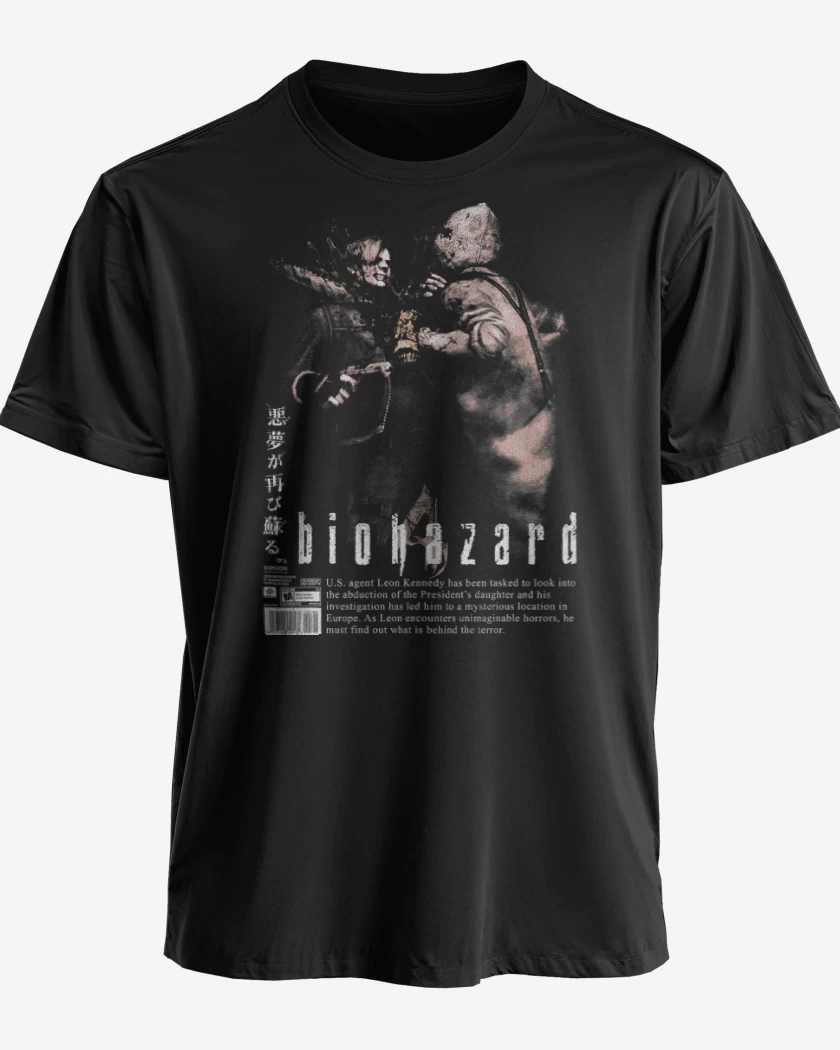 Polera premium Negro de Biohazard 4 