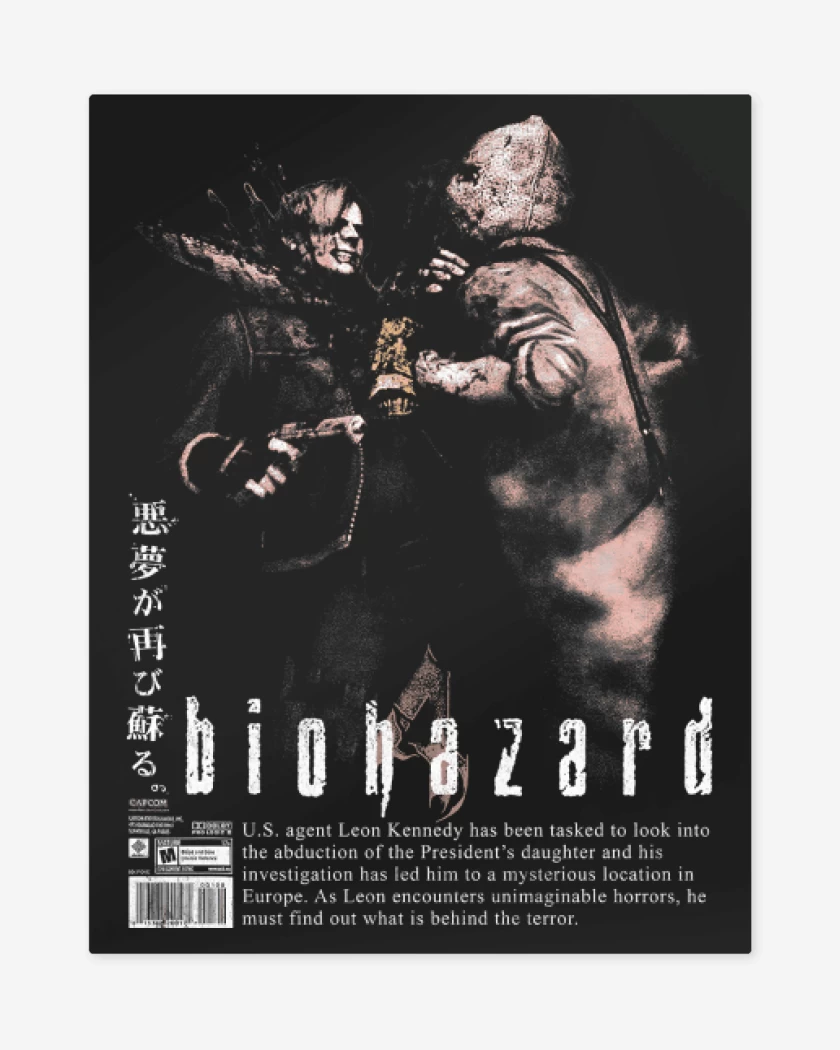 Print metalico Negro de Biohazard 4 
