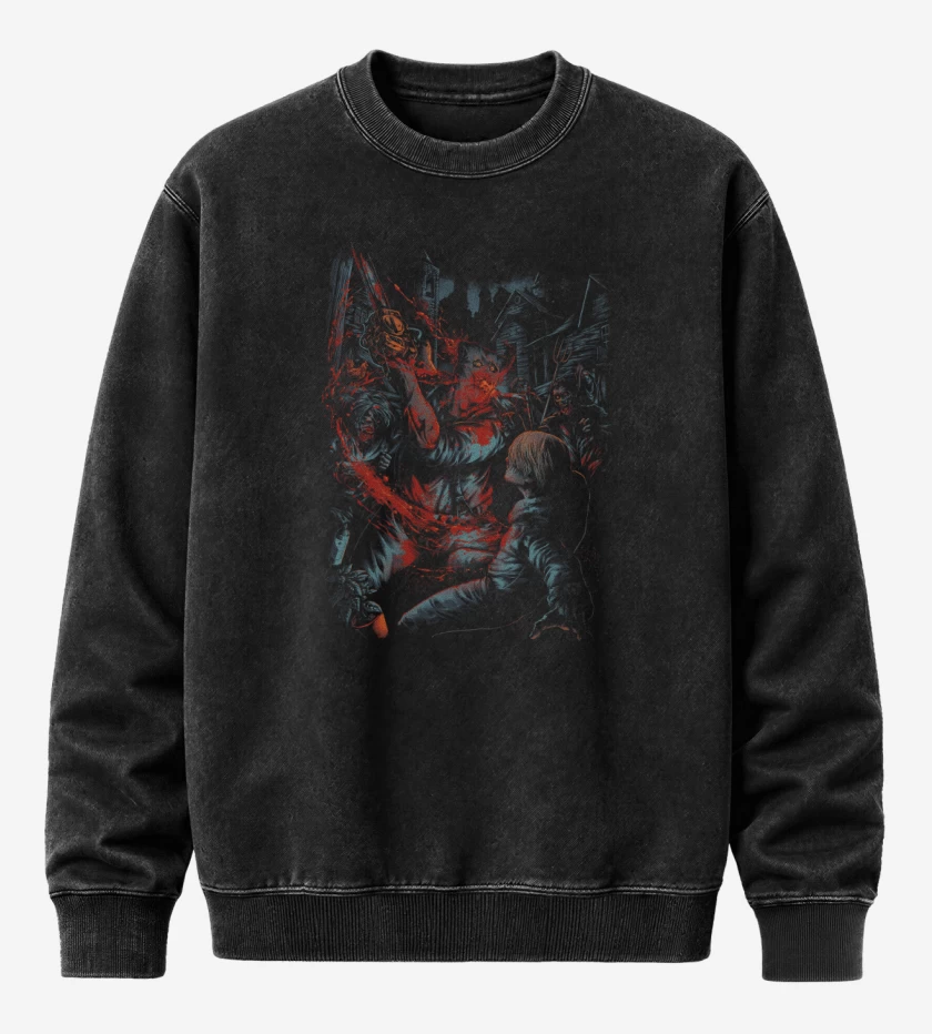 Poleron Polo Acid Wash Negro de Te Voy Hacer Picadillo