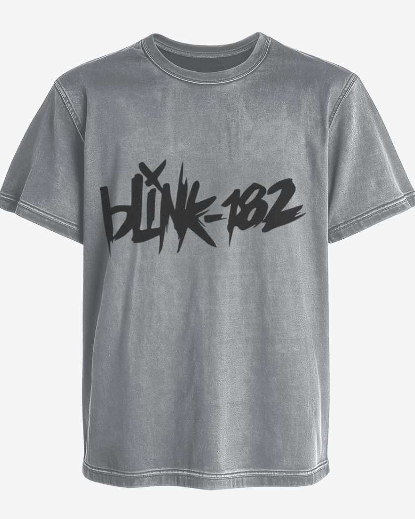 Polera desgastada Gris Melange de Blink 182 2