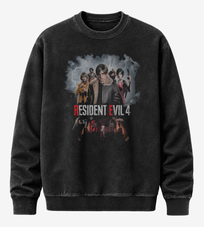 Poleron Polo Acid Wash Negro de RE4 Remake