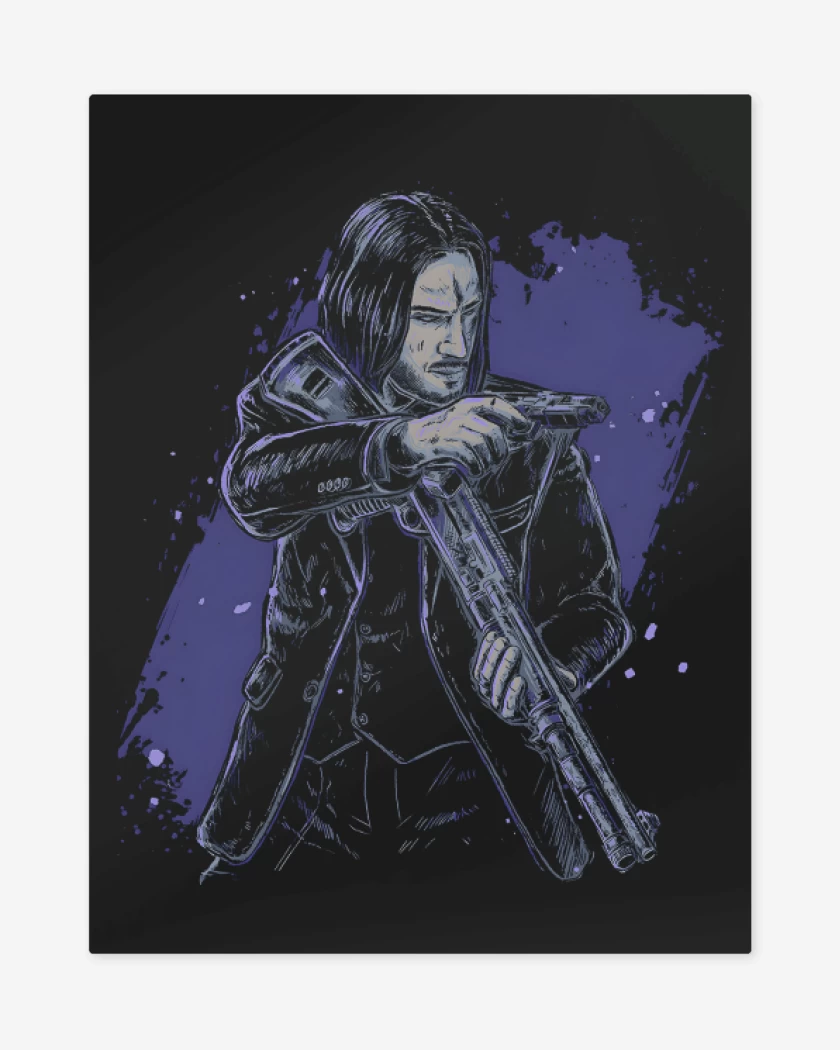 Print metalico Negro de Baba Yaga