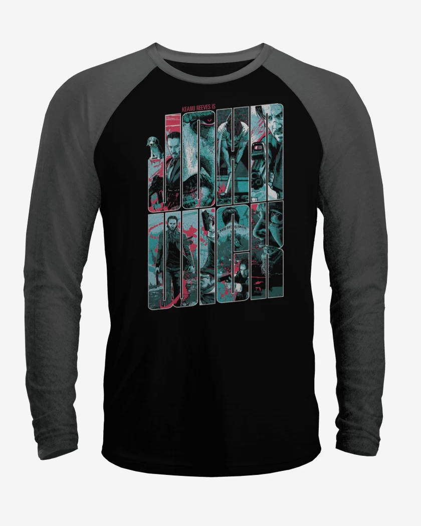 Polera Raglan Negro / Negro Heather de Wick