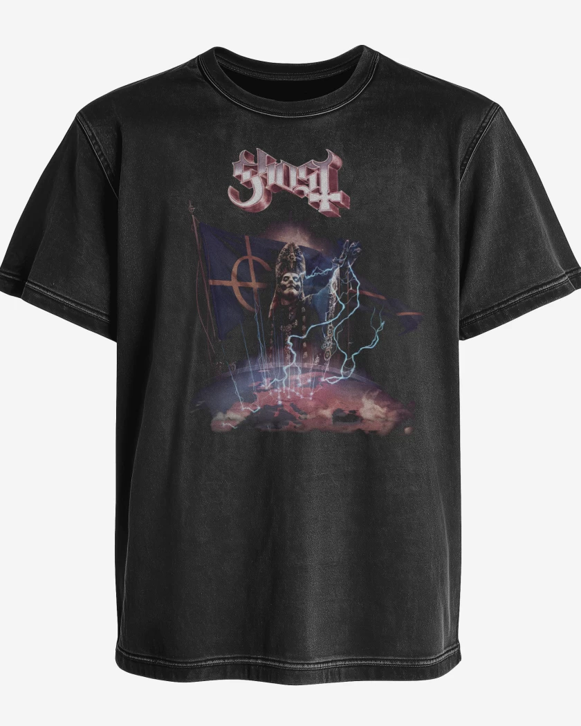 Polera desgastada Negro de Imperatour