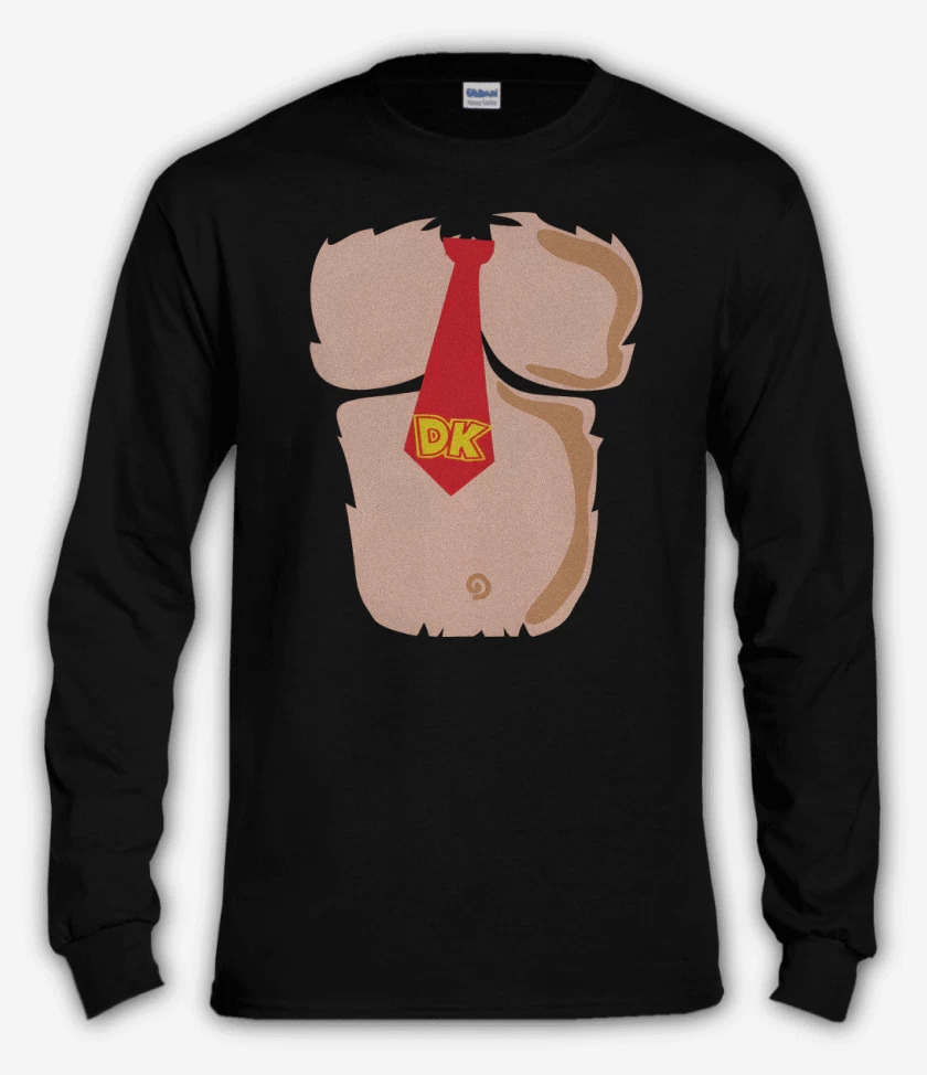 Polera manga larga Negro de Pecho de Mono