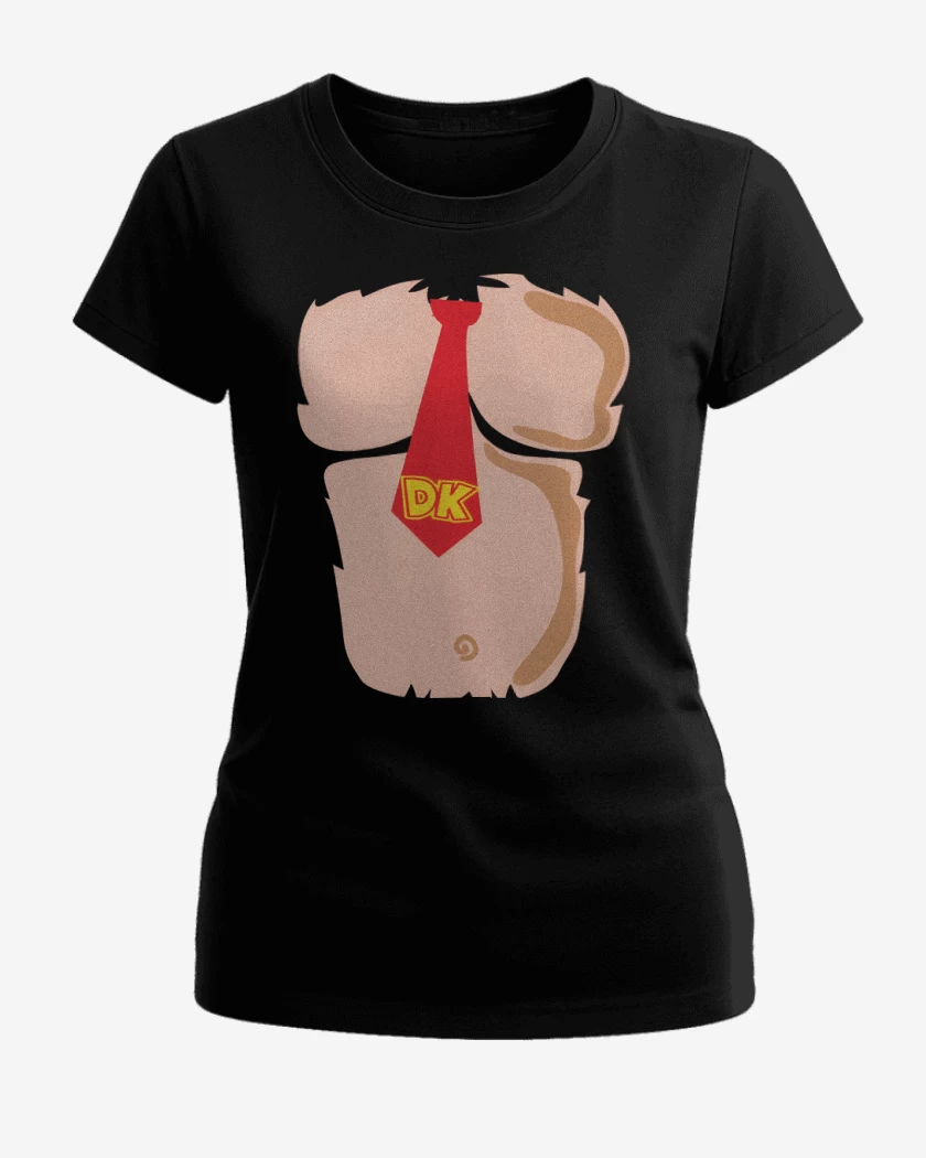 Polera de Mujer Negro de Pecho de Mono