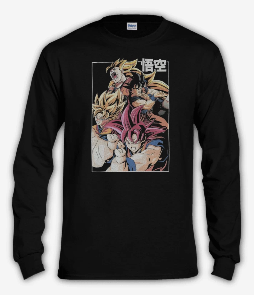 Polera manga larga Negro de Kakaroto Legendario