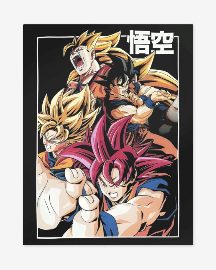 Print metalico Negro de Kakaroto Legendario