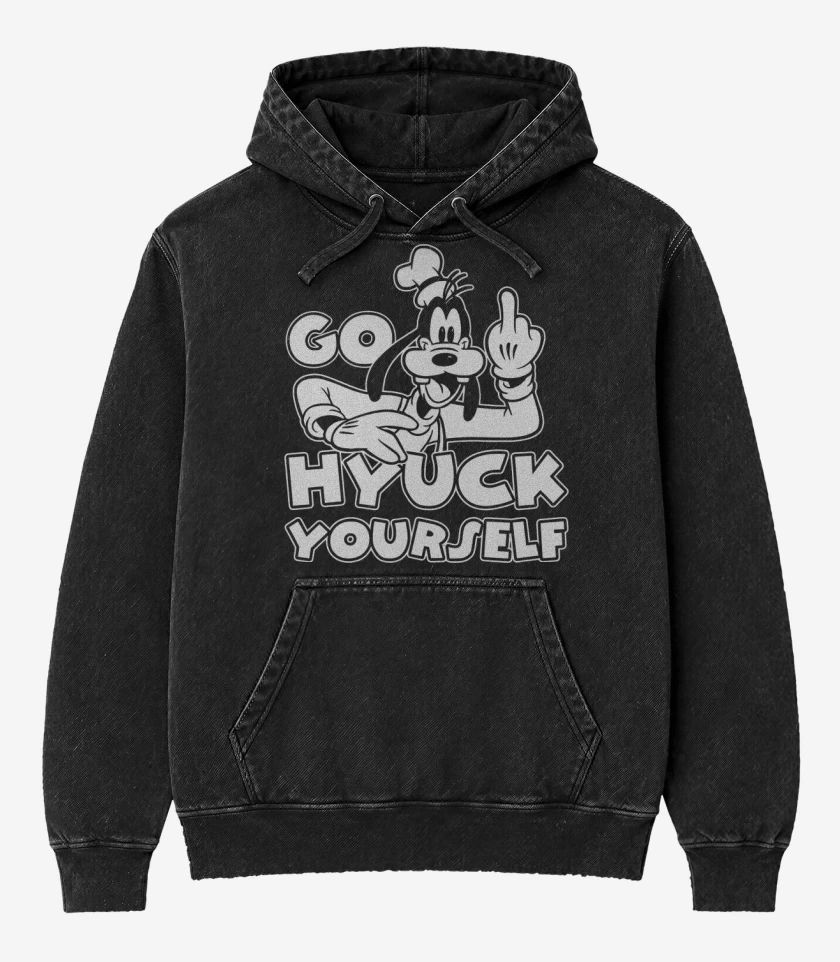 Poleron Canguro Acid Wash Negro de Goofyuck Yourself