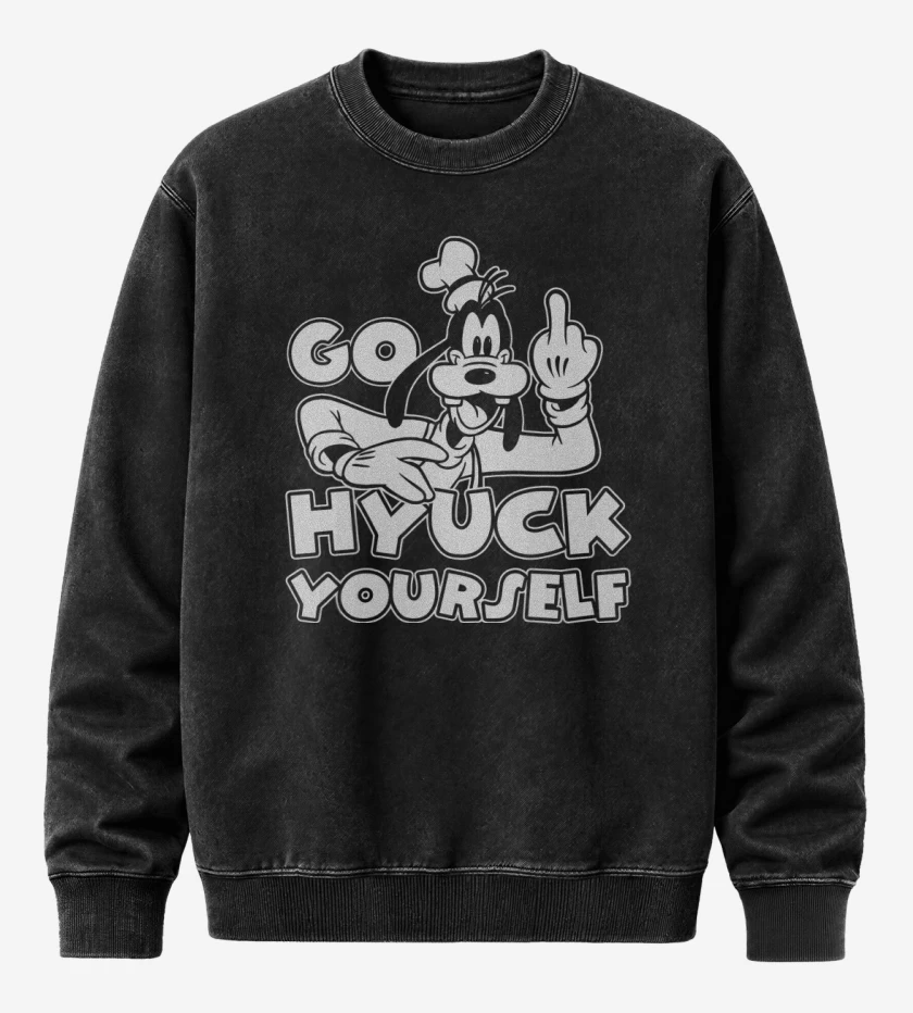 Poleron Polo Acid Wash Negro de Goofyuck Yourself