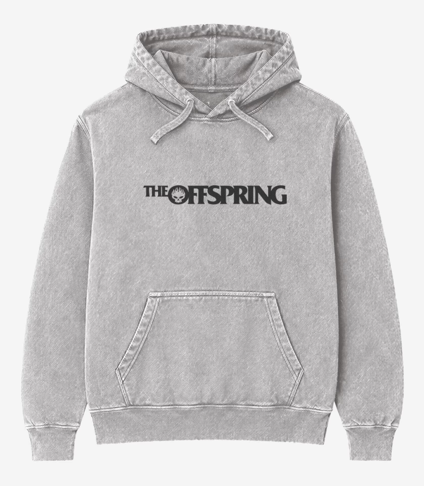 Poleron Canguro Acid Wash Gris Melange de Offspring