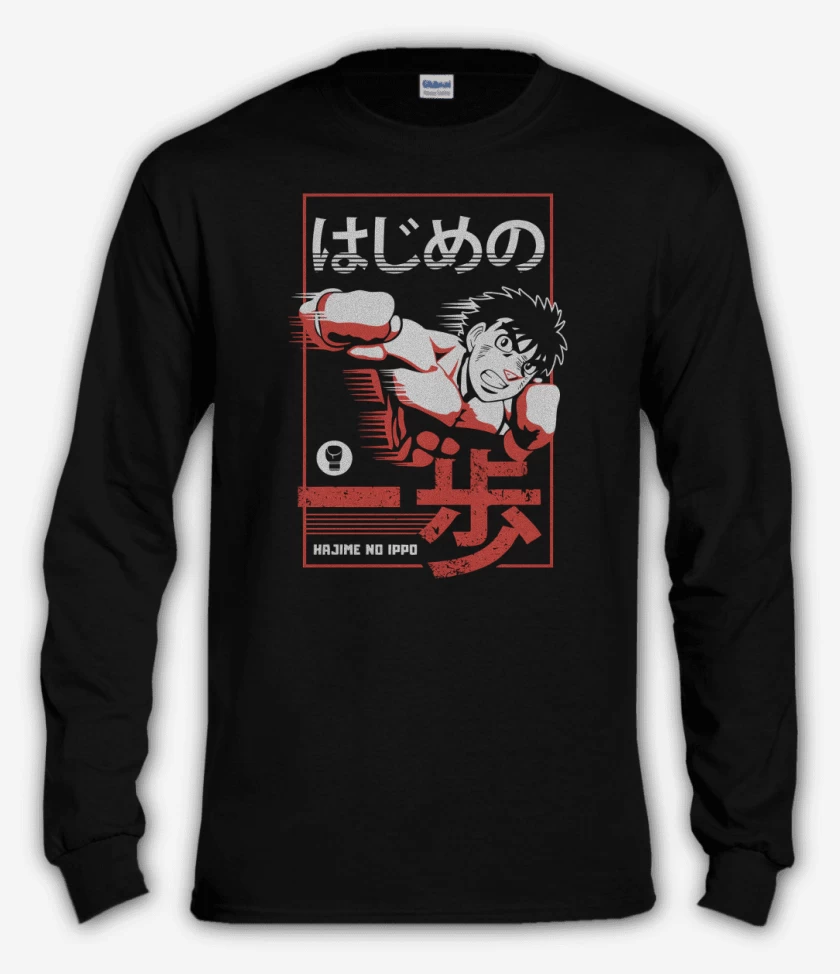 Polera manga larga Negro de Ippo 