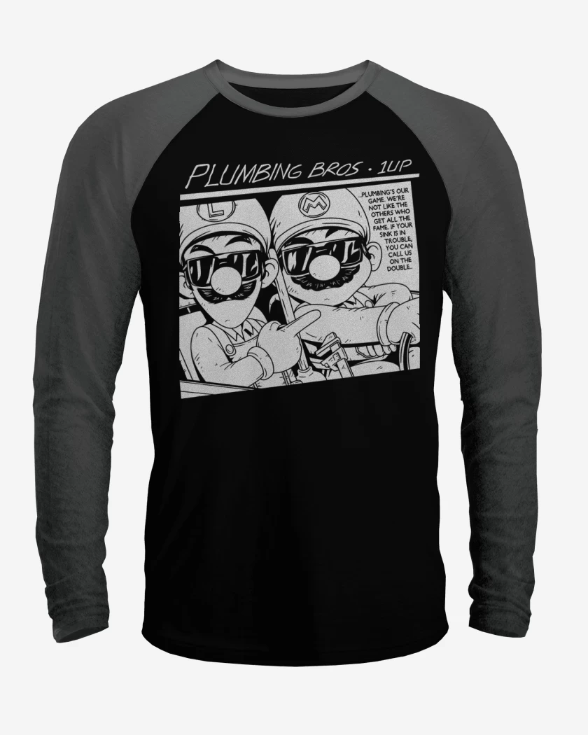 Polera Raglan Negro / Negro Heather de Sonic Bros