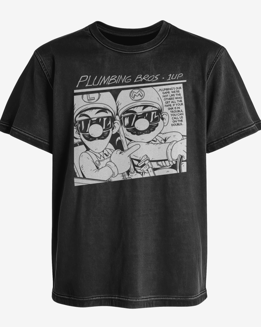 Polera desgastada Negro de Sonic Bros