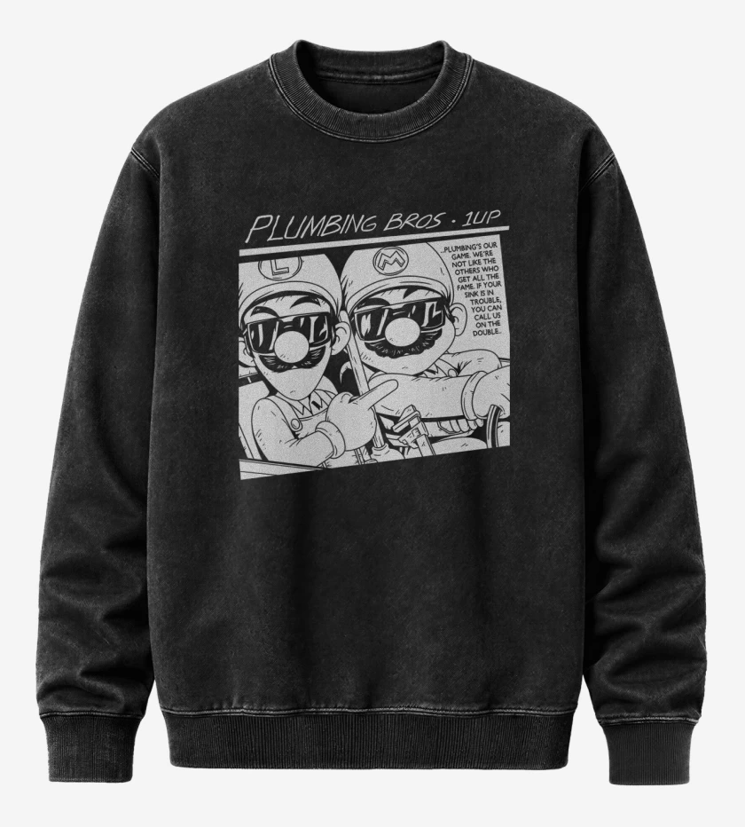Poleron Polo Acid Wash Negro de Sonic Bros