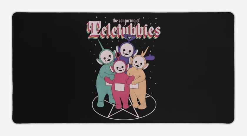 Mouse pad Gamer Negro de Invocando Teletubbies