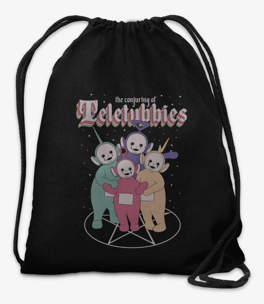 Mochila Negro de Invocando Teletubbies