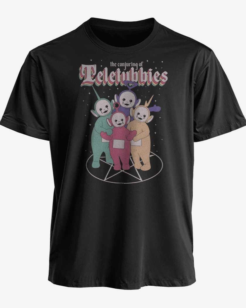 Polera premium Negro de Invocando Teletubbies