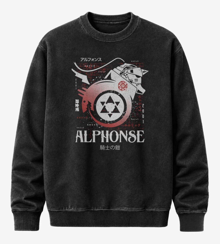 Poleron Polo Acid Wash Negro de Alphonse Alchemist
