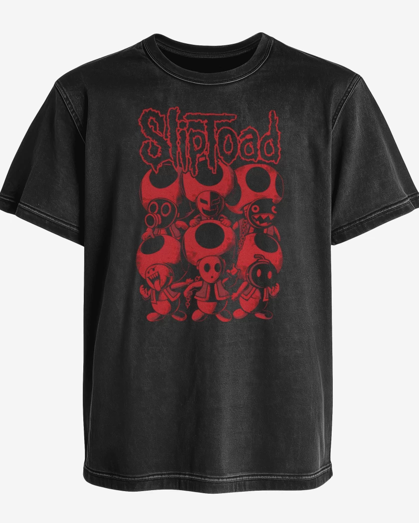 Polera desgastada Negro de Sliptoad