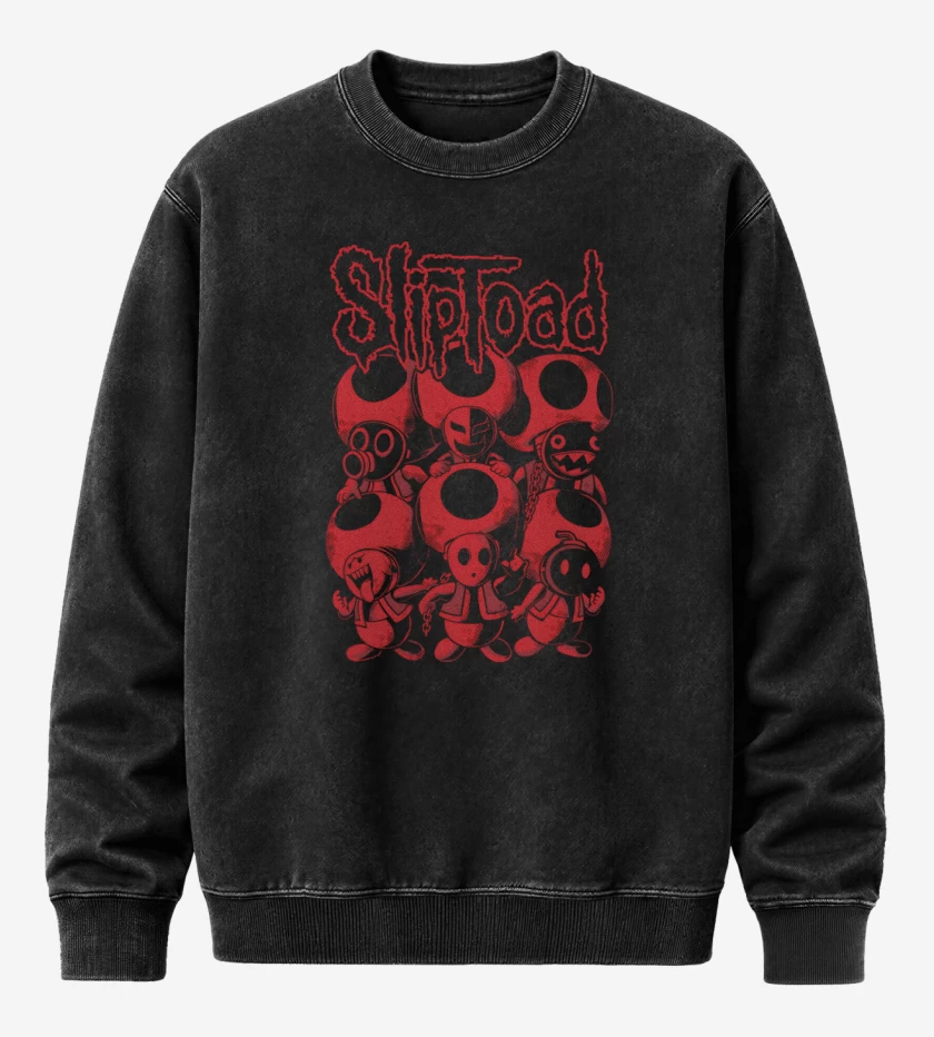 Poleron Polo Acid Wash Negro de Sliptoad
