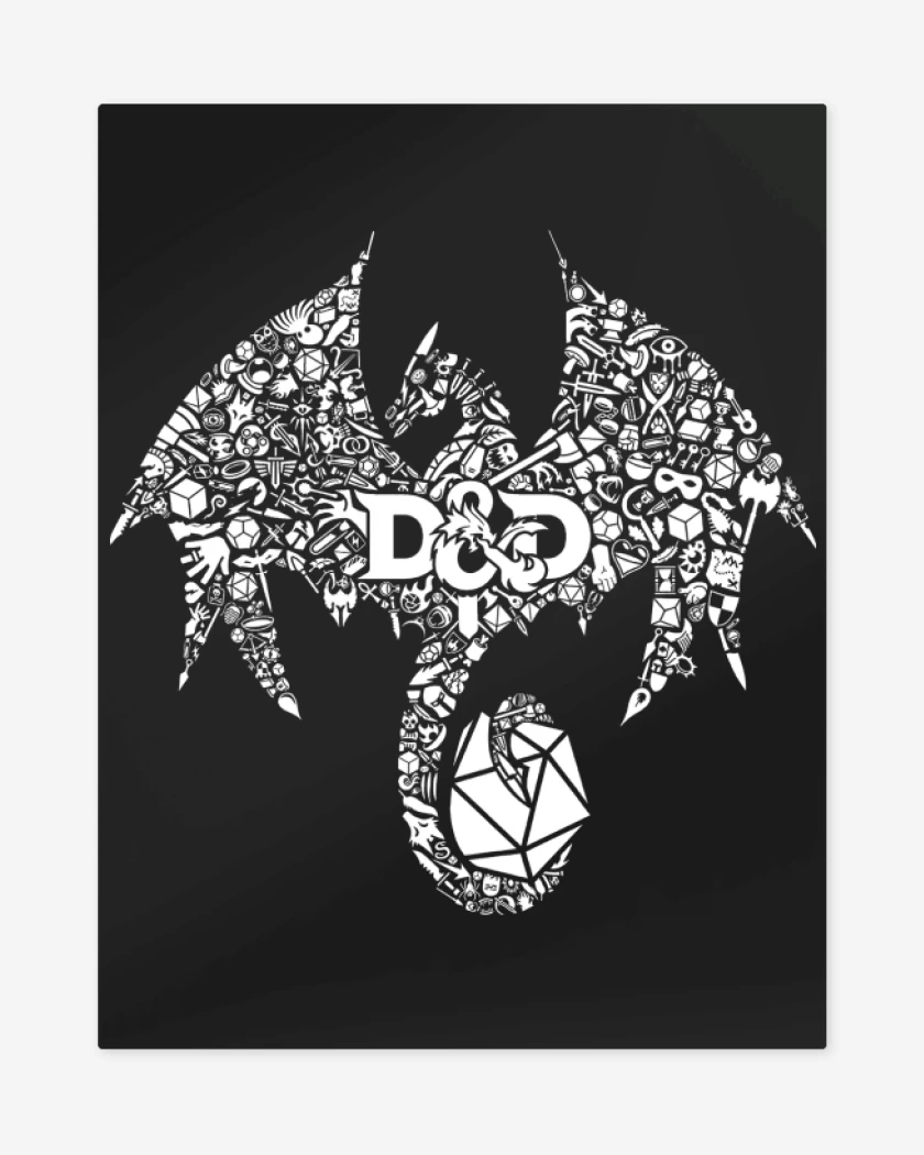 Print metalico Negro de D&D
