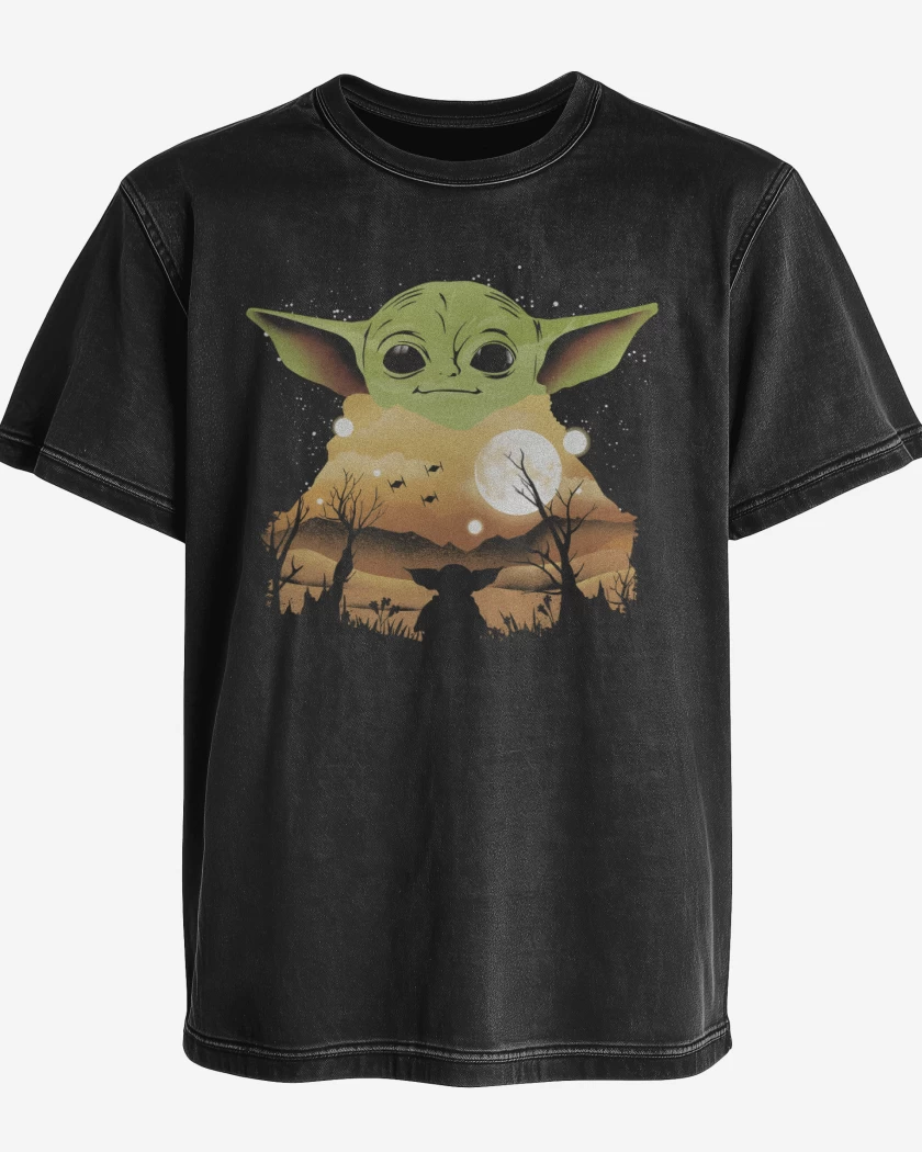 Polera desgastada Grogu Sunset