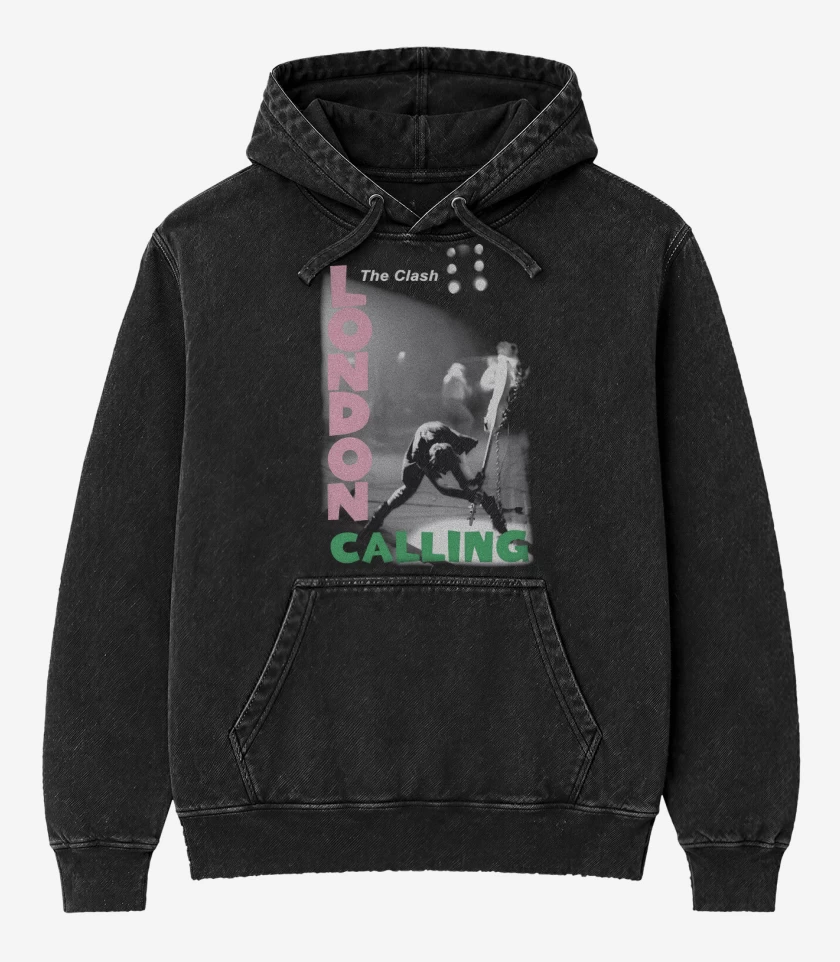 Poleron Canguro Acid Wash Negro de London Calling