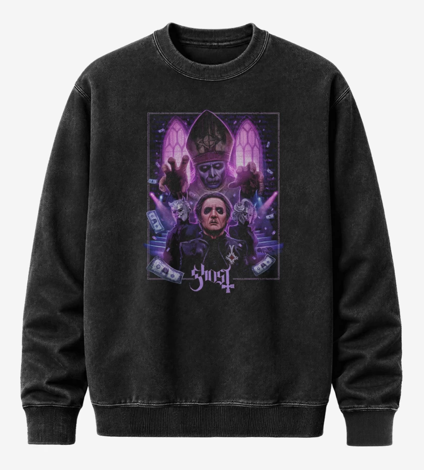 Poleron Polo Acid Wash Negro de Emeritus x Cardinal